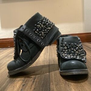 Vintage Gem & Spike Distressed Bootie
